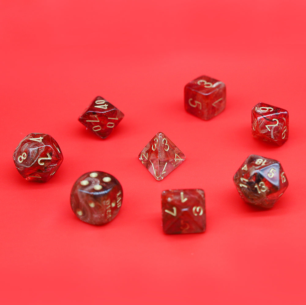 Borealis Cosmos/Gold Polyhedral 8-Dice Set