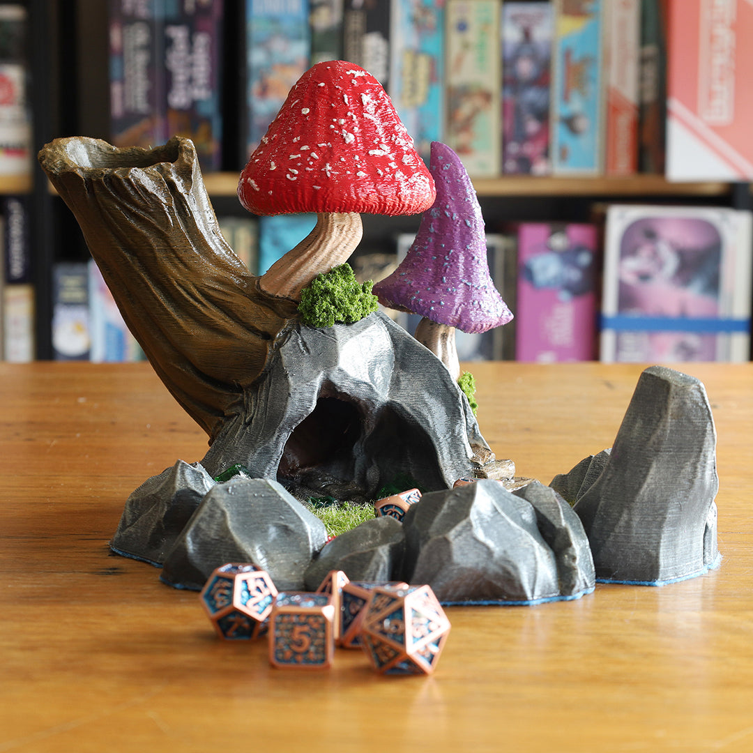 Mushroom Dice Tower - 3D Printed, Hand Painted