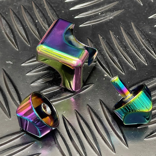 Spinning Cube Spinning Fidget - Metal, Oil Slick